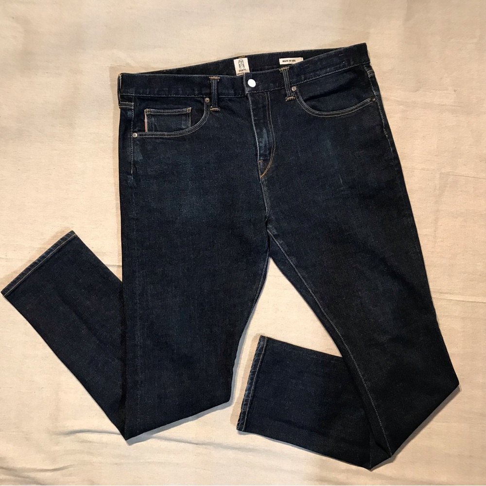Hiroshi Kato Scissors Stretch Slim Taper Raw Selvedge Indigo (38X32)